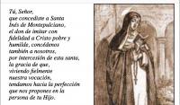 Oración: concédenos la gracia..., Santa Inés de Montepulciano